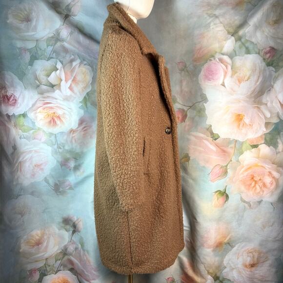 NWT Dynamite Manteau Teddy Bear Brown Long Coat In Pebble Stone - Picture 3 of 7